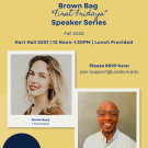 yellow poster featuring text and photos. Two photos display two people.