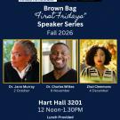 UC Davis Brown Bag Fall 2026 flyer with three speaker headshots and event details